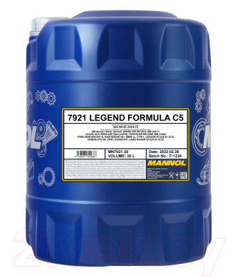 Моторное масло Mannol Legend Formula C5 0W20 SP RC / MN7921-20 (20л)
