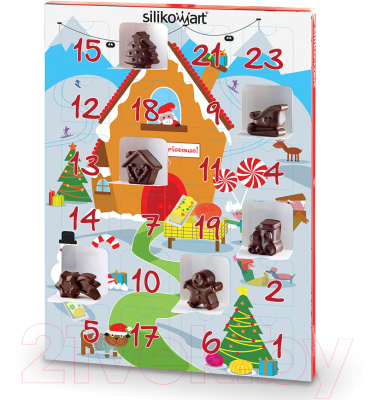 Форма для шоколада Silikomart Xmas Countdown / 25.741.63.0060
