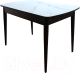 Обеденный стол Васанти Плюс БРФ 110/142x70/1Р (черный/белый мрамор мателак/черный) - 