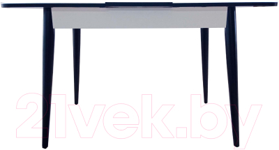 Обеденный стол Васанти Плюс БРФ 110/142x70/1Р (черный/белый мрамор глянец/белый)