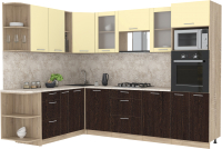 Кухонный гарнитур Интерлиния Мила 1.88x2.8 левая (ваниль/дуб венге/малага) - 