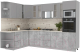 Готовая кухня Интерлиния Мила 1.88x3.0 левая (серебристый/бетон/бискайская сосна) - 