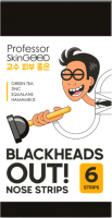 Маска для лица тканевая Professor SkinGood Blackheads Out Nose Strips Полоски для носа (6шт) - 
