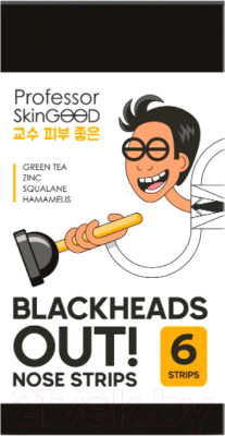 Маска для лица тканевая Professor SkinGood Blackheads Out Nose Strips Полоски для носа (6шт)