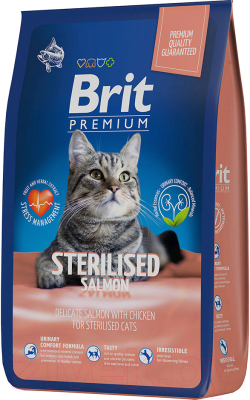 Сухой корм для кошек Brit Cat Sterilized Salmon & Chicken / 5049868 (8кг)