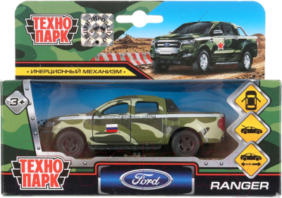 Автомобиль игрушечный Технопарк Ford Ranger Пикап военный / SB-18-09-FR-M-WB