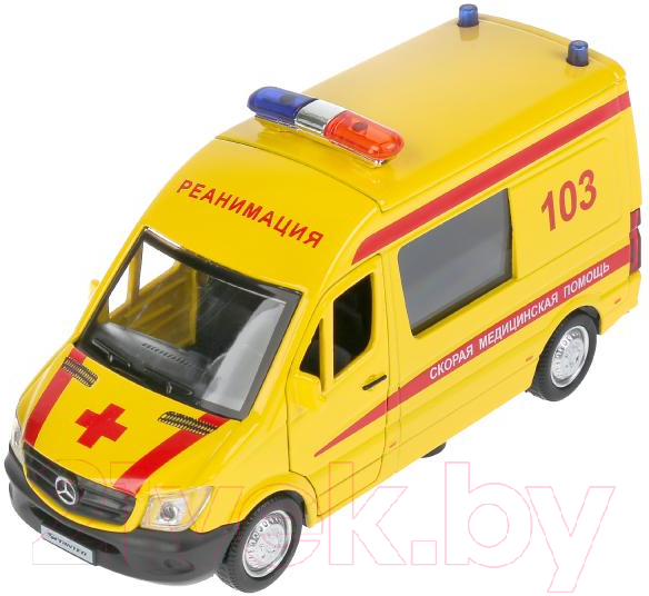 Автомобиль игрушечный Технопарк Mercedes-benz Sprinter Реанимация / SPRINTERVAN-14AMB-YE