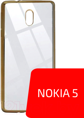 Чехол-накладка Volare Rosso Frame TPU для Nokia 5 (прозрачный/золотой)