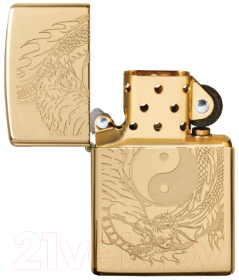 Зажигалка Zippo Tiger And Dragon Design / 49024 (золотистый)