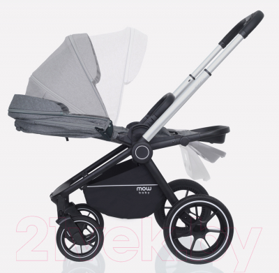 Детская универсальная коляска MOWbaby Zoom PU 2 в 1 / RA086 (Silver Grey)