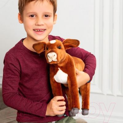 Мягкая игрушка Hansa Сreation Бык теленок коричневый / 3456 (34см)