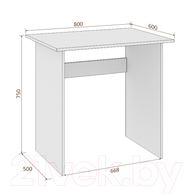 Письменный стол Кортекс-мебель Эльф 80 (белый)