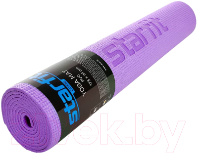 Коврик для йоги и фитнеса Starfit FM-101 PVC (173x61x0.3см, фиолетовый пастель)