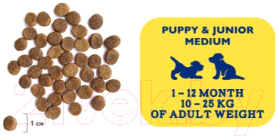 Сухой корм для собак Brit Premium Dog Puppy and Junior Medium с курицей / 5049141 (8кг)