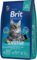 Сухой корм для кошек Brit Premium Cat Sensitive с ягненком и индейкой / 5049745 (8кг) - 