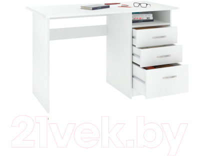 Письменный стол Кортекс-мебель Эльф 120-3ш (белый)