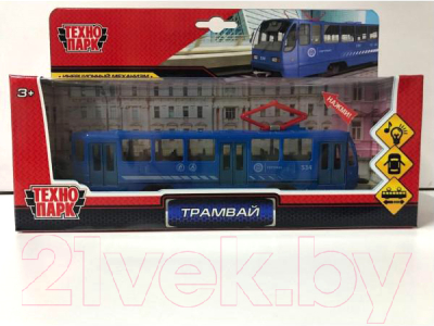 Трамвай игрушечный Технопарк TRAM71403-18SL-BU (синий)