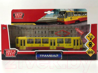 Трамвай игрушечный Технопарк TRAM71403-18SL-RDYE (желтый)