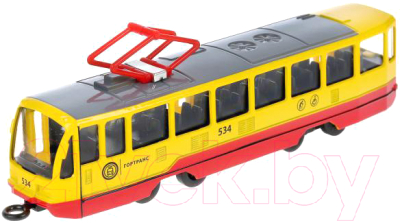 Трамвай игрушечный Технопарк TRAM71403-18SL-RDYE (желтый)