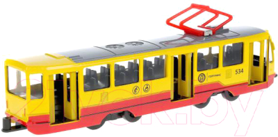 Трамвай игрушечный Технопарк TRAM71403-18SL-RDYE (желтый)