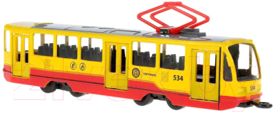 Трамвай игрушечный Технопарк TRAM71403-18SL-RDYE (желтый)