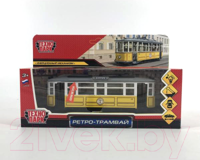 Трамвай игрушечный Технопарк Ретро / TRAMMC1-17SL-YE (желтый)