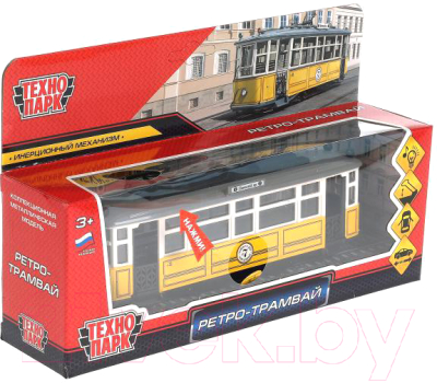 Трамвай игрушечный Технопарк Ретро / TRAMMC1-17SL-YE (желтый)