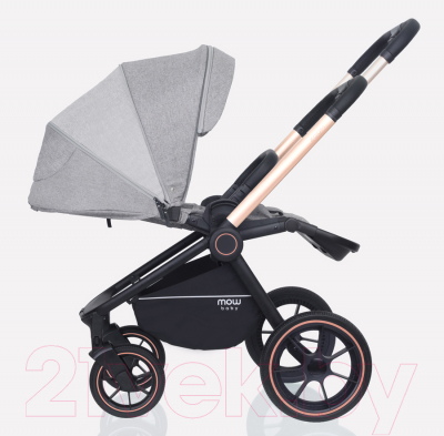 Детская универсальная коляска MOWbaby Zoom PU 3 в 1 / RA087 (Gold Beige)