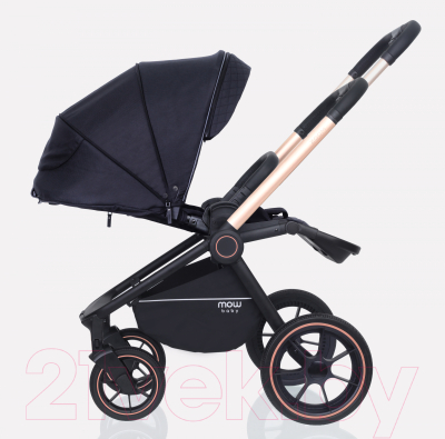 Детская универсальная коляска MOWbaby Zoom PU 3 в 1 / RA087 (Gold Black)