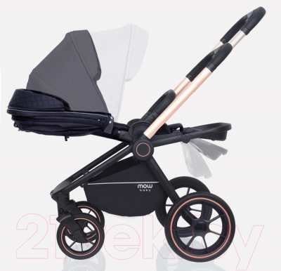 Детская универсальная коляска MOWbaby Zoom PU 3 в 1 / RA087 (Gold Black)