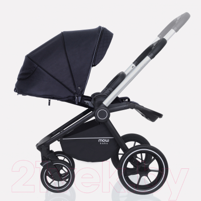 Детская универсальная коляска MOWbaby Zoom PU 3 в 1 / RA087 (Silver Black)