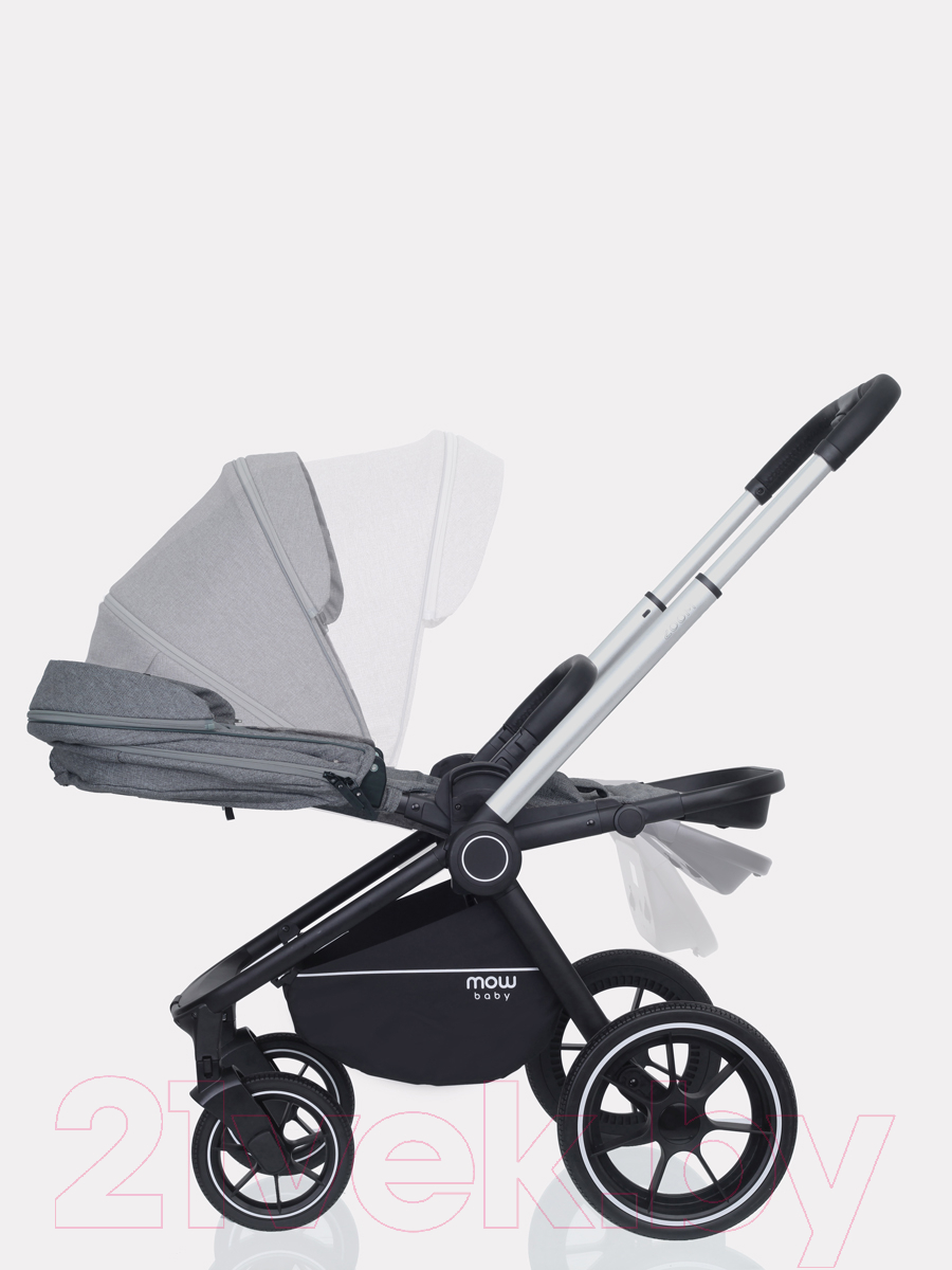 Детская универсальная коляска MOWbaby Zoom PU 3 в 1 / RA087 (Silver Grey) — фото 2
