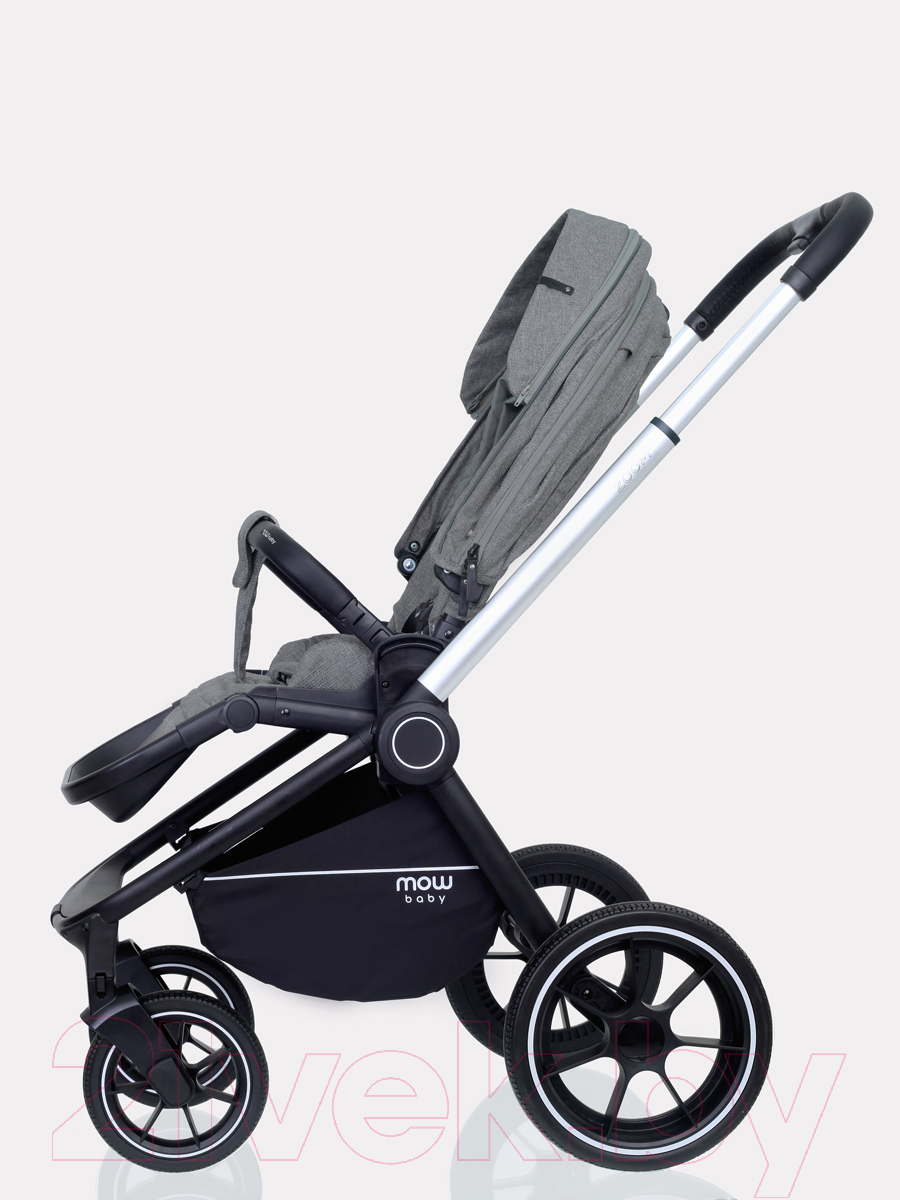 Детская универсальная коляска MOWbaby Zoom PU 3 в 1 / RA087 (Silver Grey) — фото 5