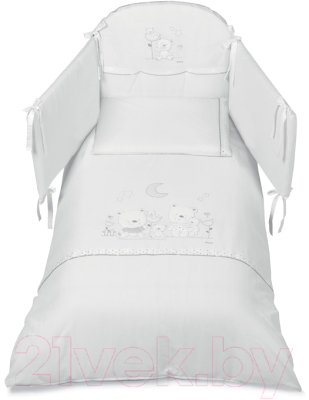 Комплект постельный для малышей Italbaby Happy Family 100.0054-5 (белый)