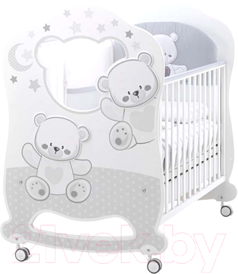 Детская кроватка Italbaby Jolie Oblo / 070.0860-5 (белый/серый)