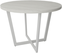 Обеденный стол Дабер 010 / С10.10.1.10 (опора металл белый/древесина белая) - 
