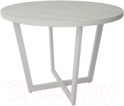 Обеденный стол Дабер 010 / С10.10.1.10 (опора металл белый/древесина белая)
