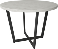 Обеденный стол Дабер 010 / С10.10.2.10 (опора металл черный/древесина белая) - 