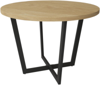 Обеденный стол Дабер 010 / С10.10.2.9 (опора металл черный/гикори натуральный) - 