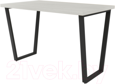 Обеденный стол Дабер 012 / С12.12.2.10 (опора металл черный/древесина белая)