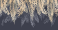 Фотообои листовые Citydecor Magic Пальмовые листья с оттенком (бежевый-синий, 500x260) - 