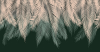 Фотообои листовые Citydecor Magic Пальмовые листья с оттенком (бежевый-зеленый, 500x260) - 