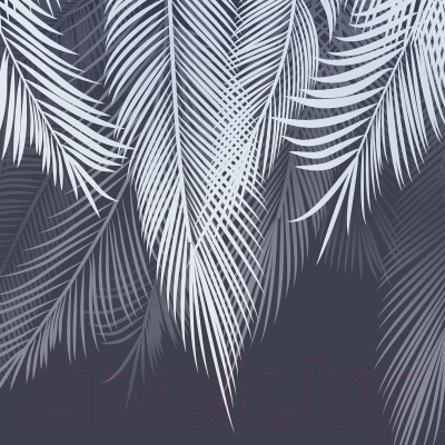 Фотообои листовые Citydecor Magic Пальмовые листья с оттенком (голубой-синий, 500x260)