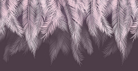 Фотообои листовые Citydecor Magic Пальмовые листья с оттенком (пудровый-пурпурный, 500x260) - 
