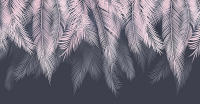 Фотообои листовые Citydecor Magic Пальмовые листья с оттенком (пудровый-синий, 500x260) - 
