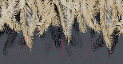 Фотообои листовые Citydecor Пальмовые листья с оттенком (золотой-синий, 500x260)