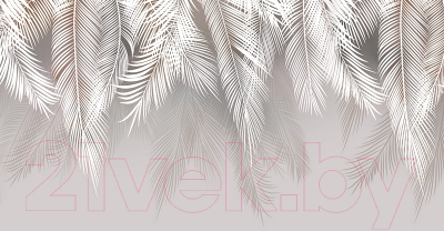 Фотообои листовые Citydecor Magic Пальмовые листья с оттенком (светло-серый, 500x260)