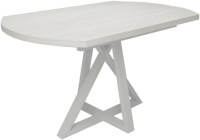 Обеденный стол Дабер 017 раздвижной / С17Р.13.1.10 (опора металл белый/древесина белая) - 