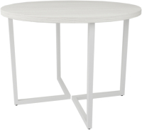 Обеденный стол Дабер 018 / С18.10.1.10 (опора металл белый/древесина белая) - 