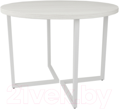 Обеденный стол Дабер 018 / С18.10.1.10 (опора металл белый/древесина белая)